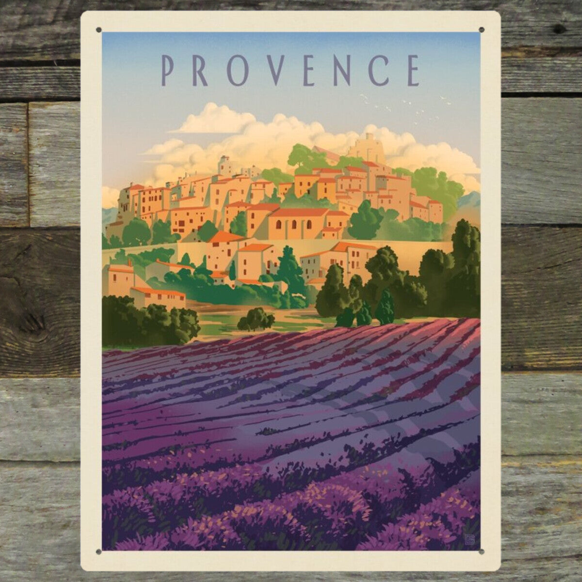 France: Provence In The Afternoon — Vintage Travel Poster | Metal