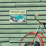 Crater Lake National Park: Winter Fox (Horizontal) - Metal Sign, Metal Sign / 9x12