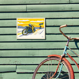 Salt Flat Motorcycle Racer - Metal Sign, Metal Sign / 9x12