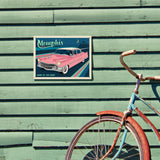 Memphis, TN: Pink Caddy (Horizontal) - Metal Sign, Metal Sign / 9x12