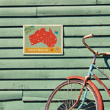 Australia: Explore Down Under Map - Metal Sign, Metal Sign / 9x12
