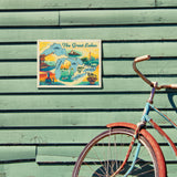 Great Lakes: Horizontal Map - Metal Sign, Metal Sign / 9x12