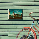 Nashville Skyline: Pedestrian Bridge, Horizontal - Metal Sign, Metal Sign / 9x12