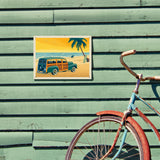 Woody On The Beach - Metal Sign, Metal Sign / 9x12