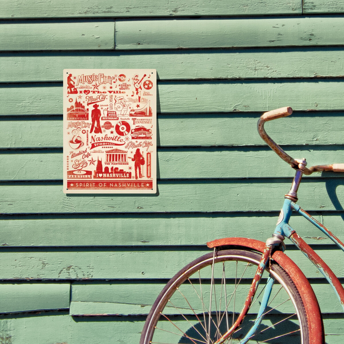 Music City Pattern Print — Nashville Art Print | Metal Wall Art