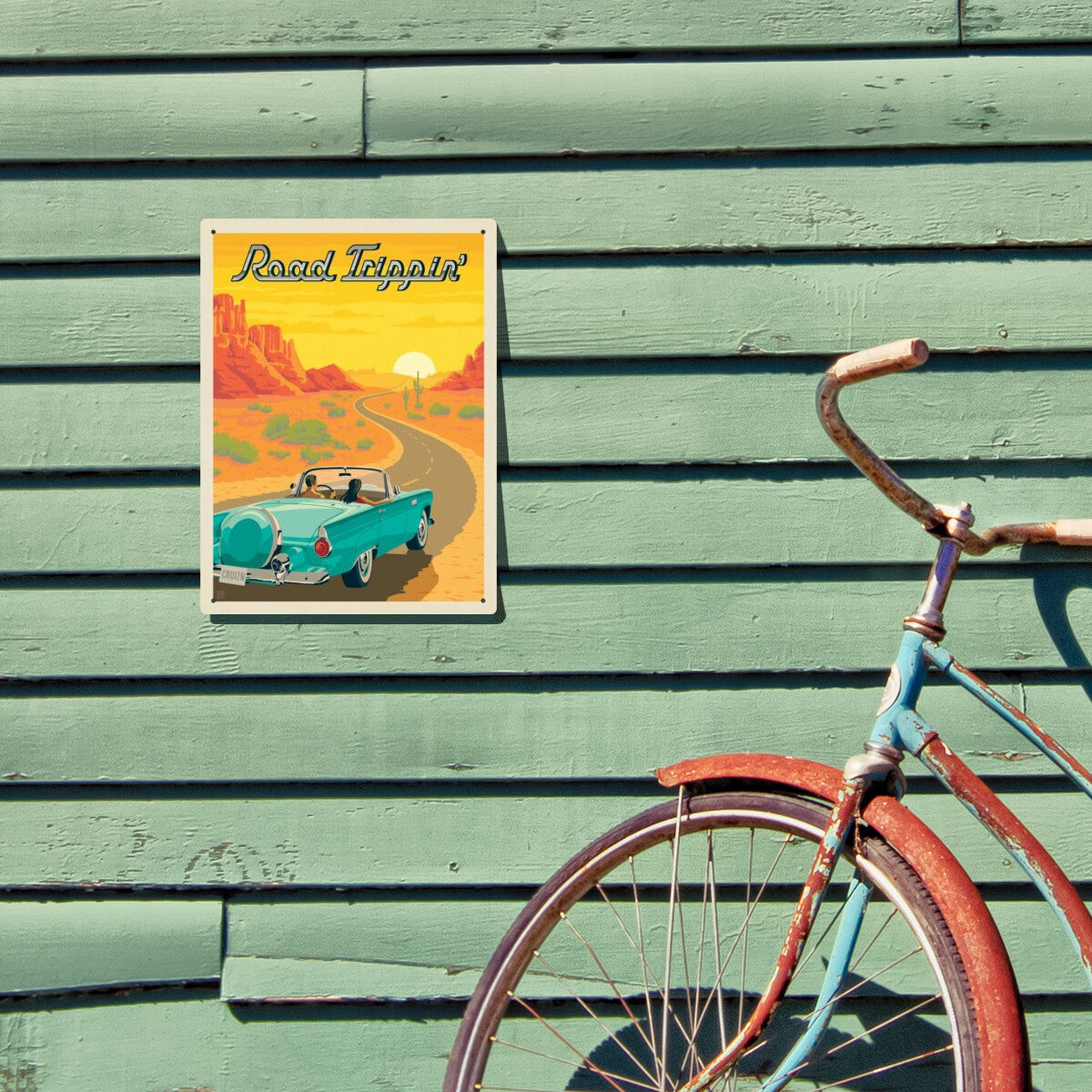 Road Trippin' — Vintage Travel Poster | Metal Wall Art – Anderson