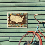 63 National Parks: Map Of USA - Metal Sign, Metal Sign / 12x16