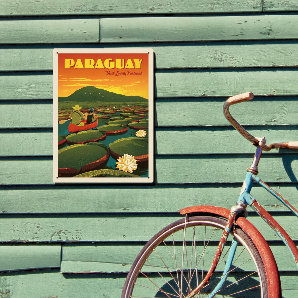 Paraguay: Giant Lily Pads — Vintage Travel Poster | Metal Wall Art