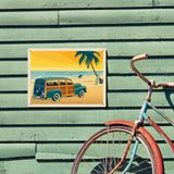 Woody On The Beach - Metal Sign, Metal Sign / 12x16