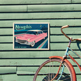 Memphis, TN: Pink Caddy (Horizontal) - Metal Sign, Metal Sign / 12x16