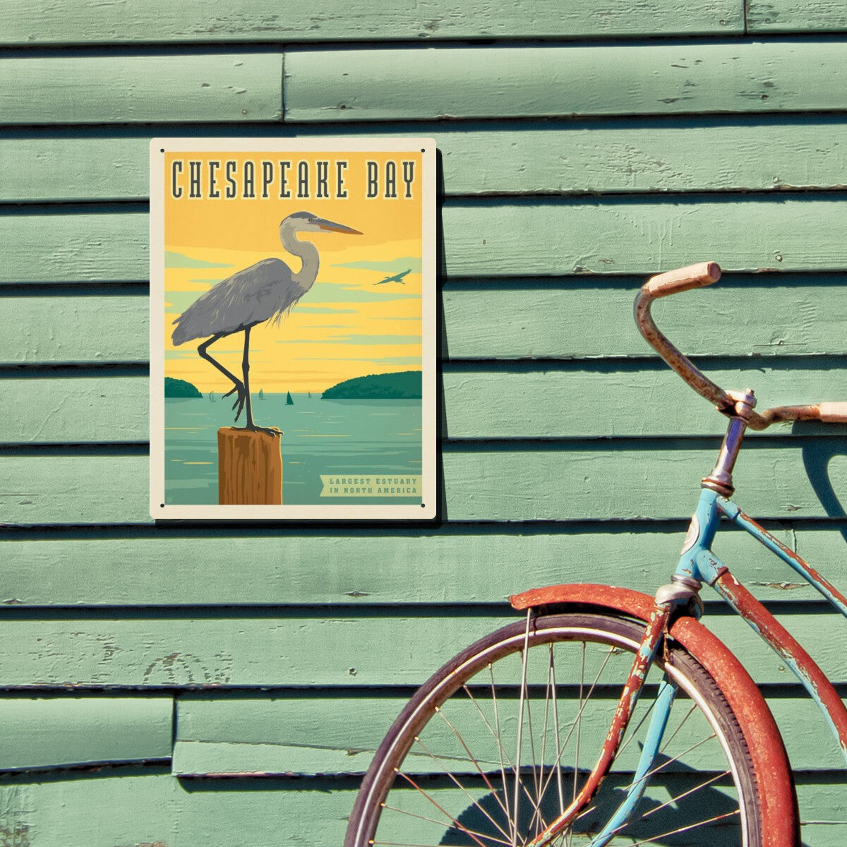 Chesapeake Bay: Heron — National Monument Poster | Metal Wall Art