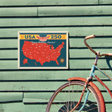 250th Anniversary USA: Commemorative Map - Metal Sign, Metal Sign / 12x16