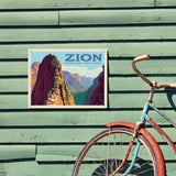 Zion National Park: Ascent To Angels Landing (Horizontal) - Metal Sign, Metal Sign / 12x16