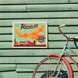100th Anniversary Of Route 66 (Map) - Metal Sign, Metal Sign / 12x16