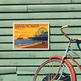 Santa Monica Pier: Sunset - Metal Sign, Metal Sign / 12x16