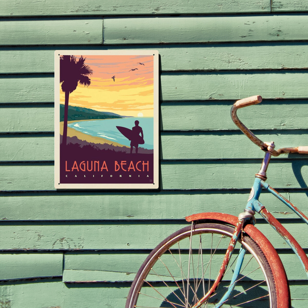 Laguna Beach, California — Vintage Travel Poster | Metal Wall Art