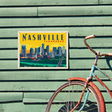 Nashville Sunset Skyline (Horizontal) - Metal Sign, Metal Sign / 12x16