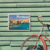 Portland, Oregon: Waterfont Skyline - Metal Sign, Metal Sign / 12x16