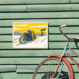 Salt Flat Motorcycle Racer - Metal Sign, Metal Sign / 12x16