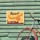 Route 66 Map - Metal Sign, Metal Sign / 12x16