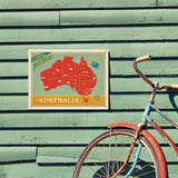 Australia: Explore Down Under Map - Metal Sign, Metal Sign / 12x16