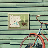 Map of Yellowstone National Park - Metal Sign, Metal Sign / 12x16