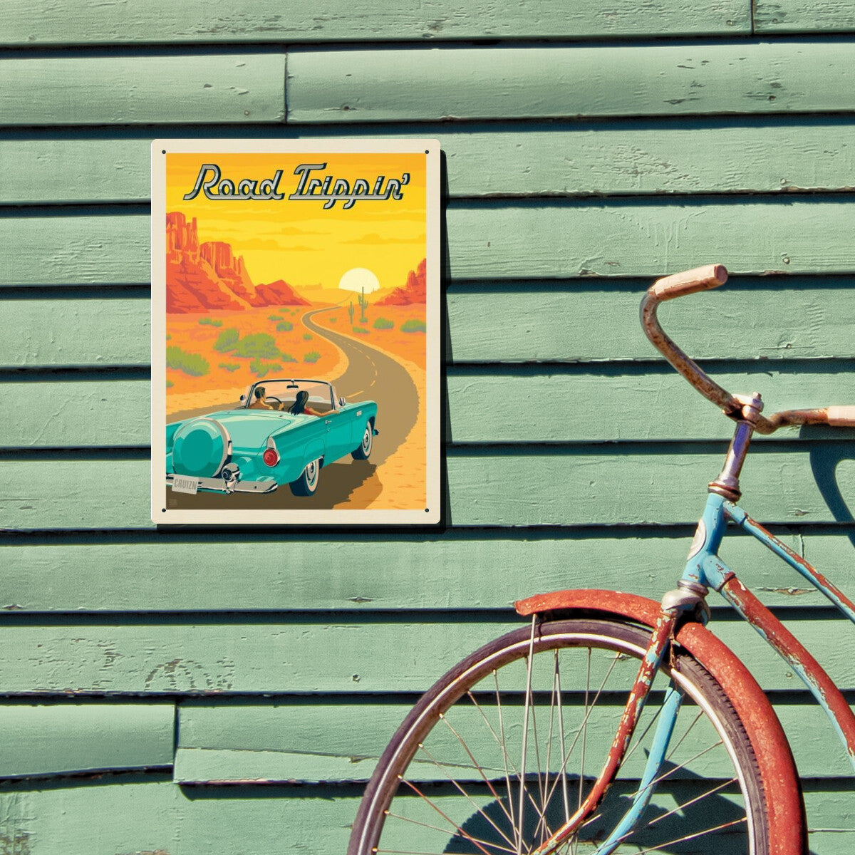 Road Trippin' — Vintage Travel Poster | Metal Wall Art – Anderson