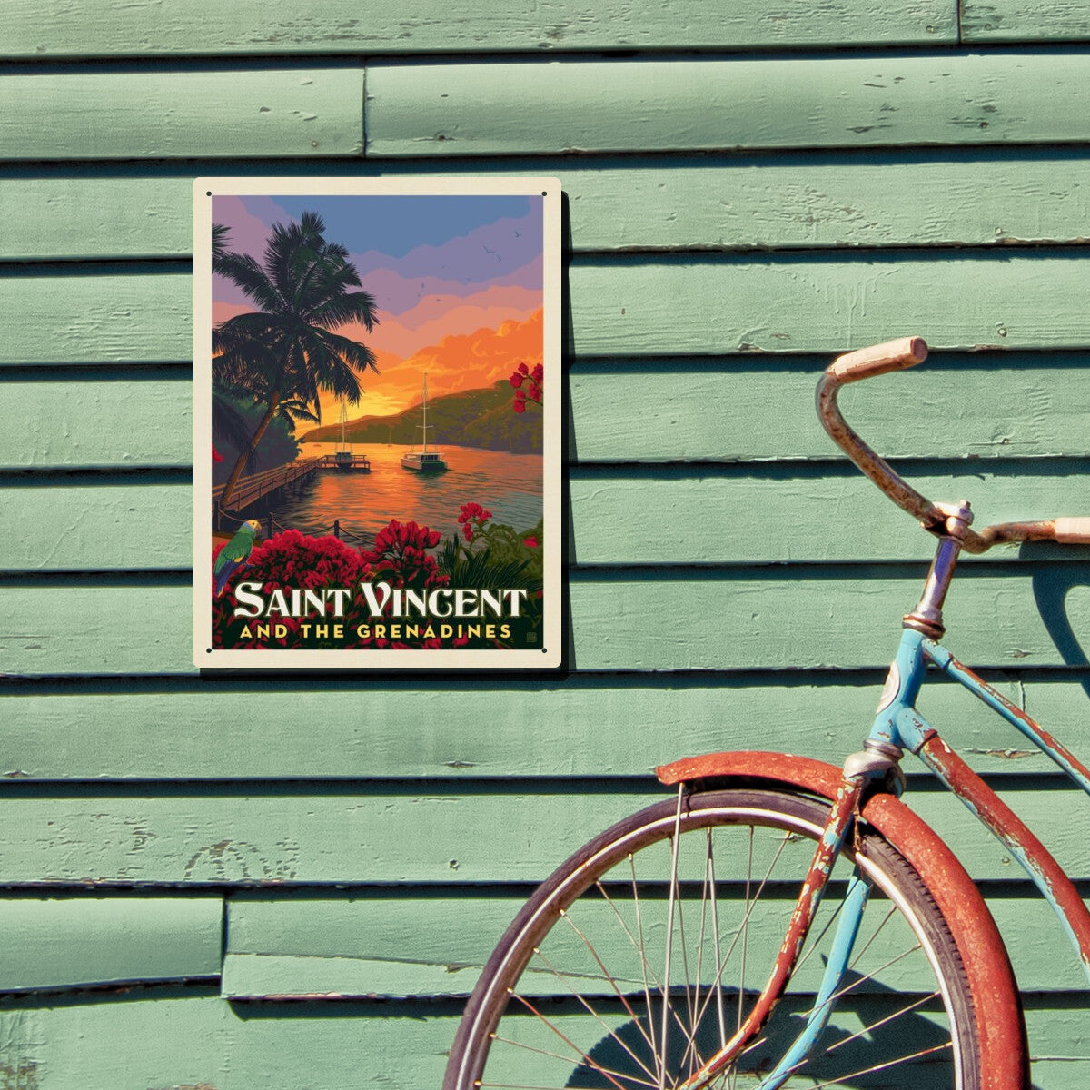 St. Vincent And The Grenadines — Vintage Travel Poster | Metal