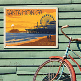 Santa Monica Pier: Sunset - Metal Sign, Metal Sign / 18x24