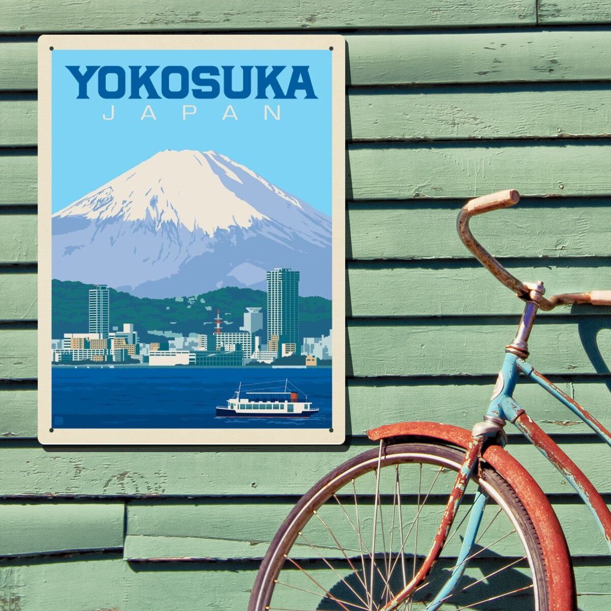 yosigo ポスター Japan: Yokosuka — Vintage Travel Poster | Metal Wall Art