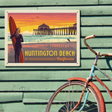 Huntington Beach, California - Metal Sign, Metal Sign / 18x24