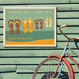 Flip Flops Hangin’ Out Together - Metal Sign, Metal Sign / 18x24