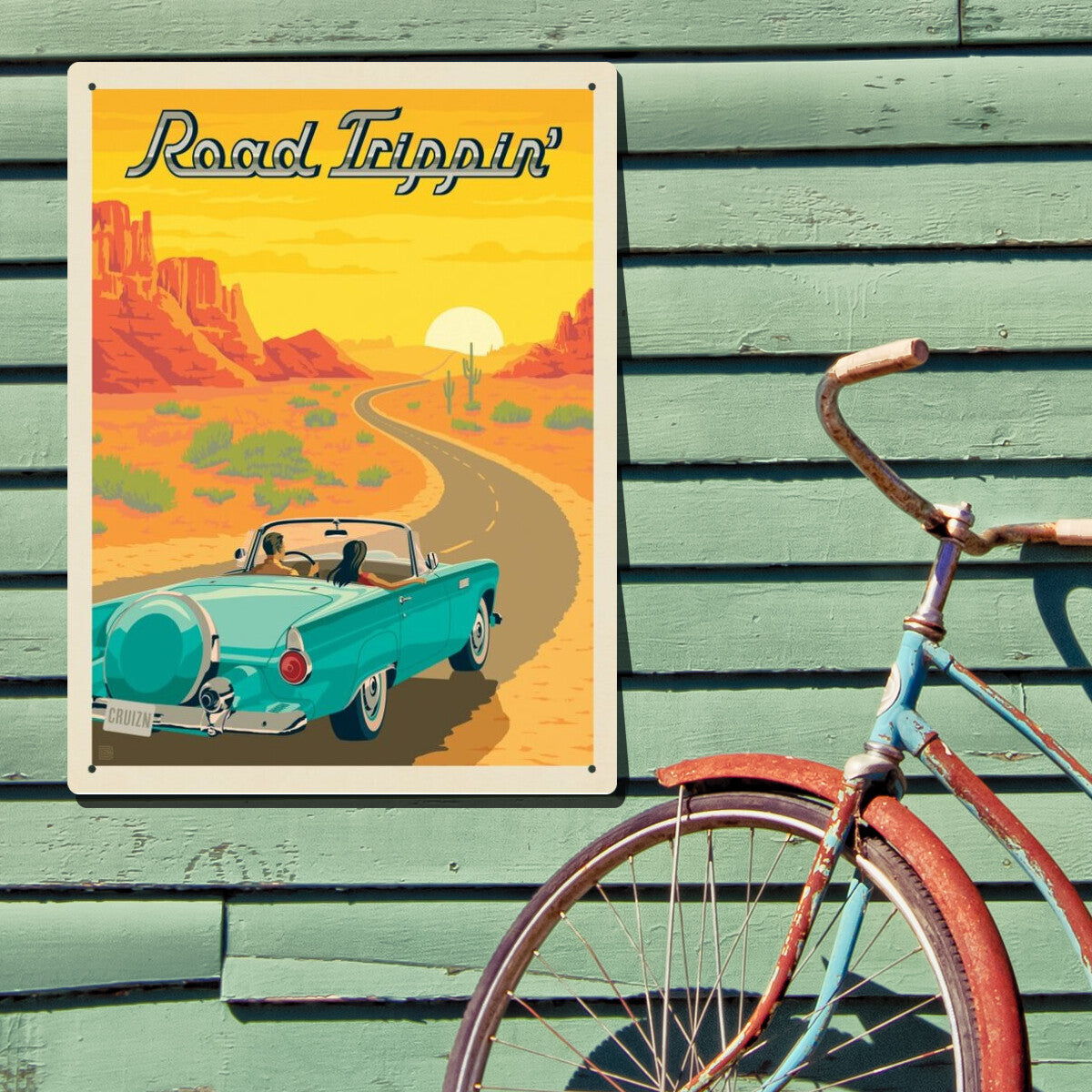 Road Trippin' — Vintage Travel Poster | Metal Wall Art – Anderson