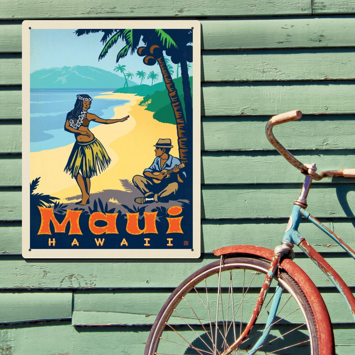 超レア70sハワイマウイ島サトウキビ列車ビンテージ オリジナルポスター Hawaii: Maui — Vintage Travel Poster | Metal Wall Art – Anderson