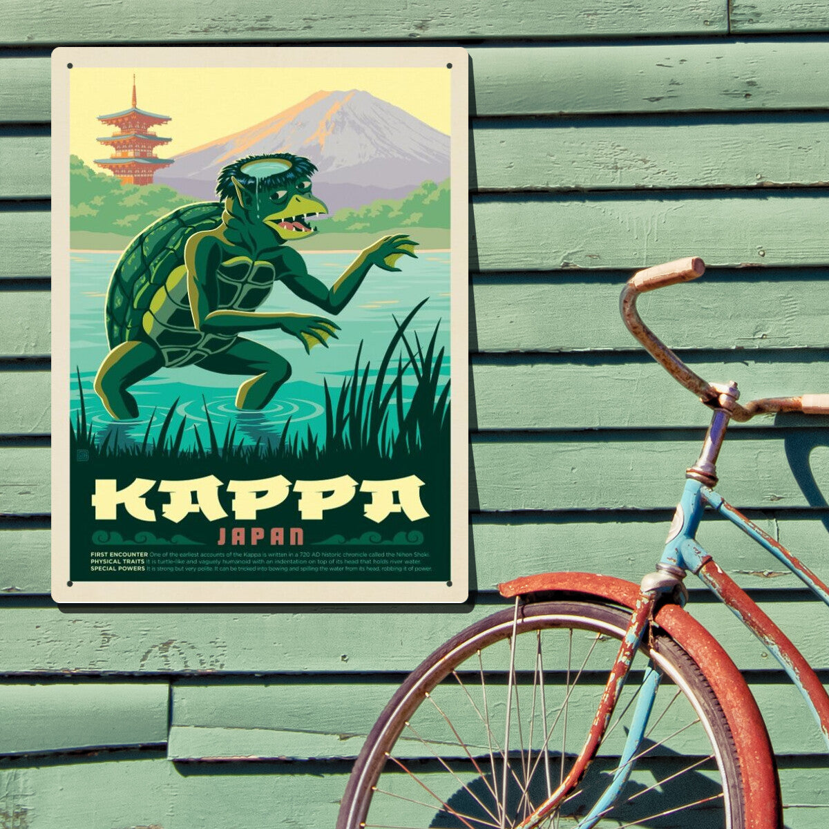 Mythical Creatures: Kappa (Japan) — National Park Poster | Metal