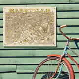 Illustrated Map of Nashville - Metal Sign, Metal Sign / 18x24