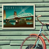Nashville Skyline: Pedestrian Bridge, Horizontal - Metal Sign, Metal Sign / 18x24