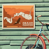 Map of Grand Canyon National Park - Metal Sign, Metal Sign / 18x24