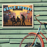 Memphis, TN: Beale Street Sunset - Metal Sign, Metal Sign / 18x24