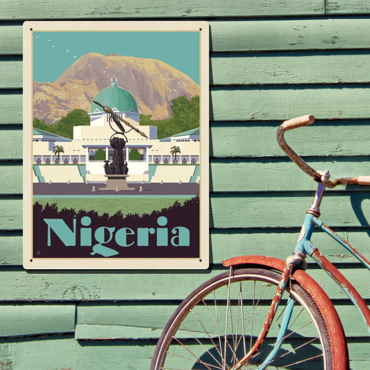 Nigeria, Africa — Vintage Travel Poster | Metal Wall Art