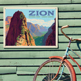 Zion National Park: Ascent To Angels Landing (Horizontal) - Metal Sign, Metal Sign / 18x24