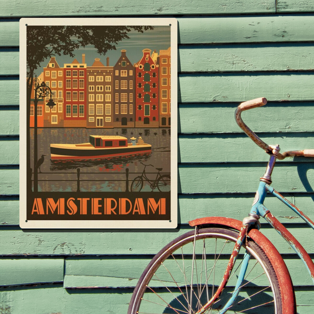 Netherlands: Amsterdam — Vintage Travel Poster | Metal Wall Art