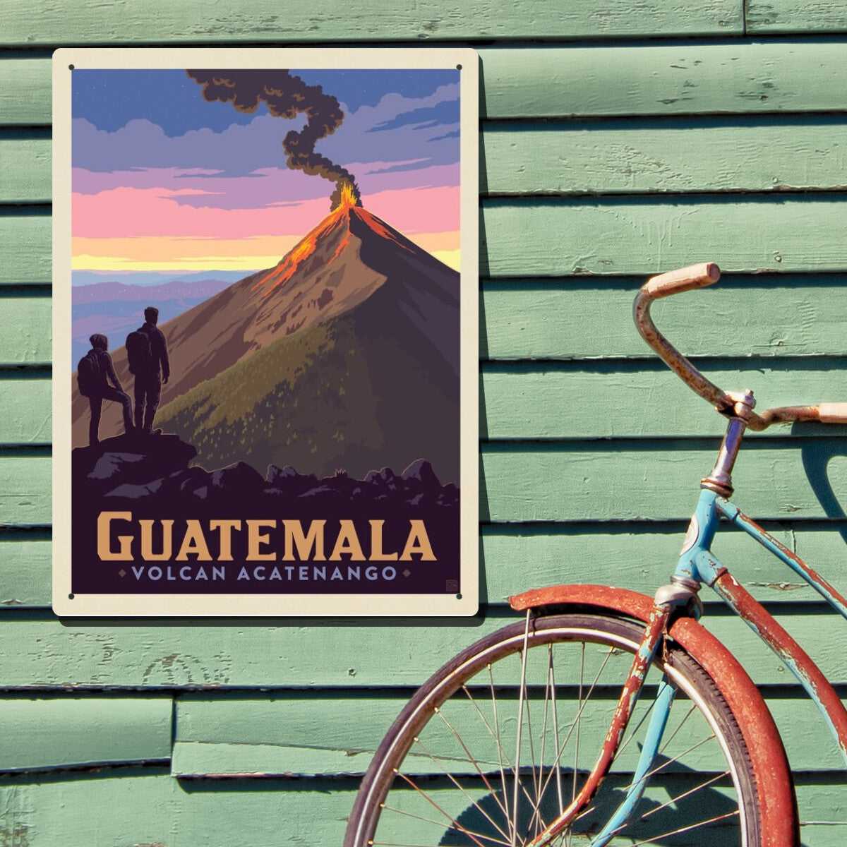 Guatemala: Volcan Acatenango — Vintage Travel Poster | Metal Wall