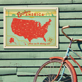 Map of the USA Print - Metal Sign, Metal Sign / 18x24