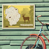 Map of Yosemite National Park - Metal Sign, Metal Sign / 18x24