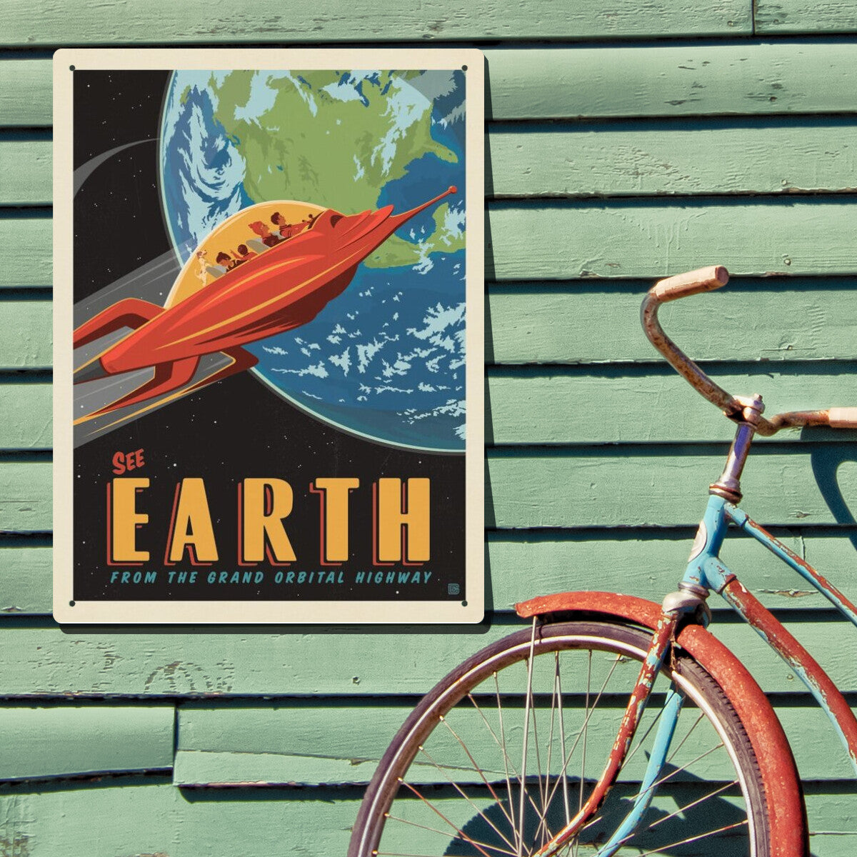 Earth: From The Grand Orbital Highway — Space Travel Poster