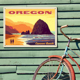 Oregon Coast: Cannon Beach - Metal Sign, Metal Sign / 18x24