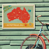 Australia: Explore Down Under Map - Metal Sign, Metal Sign / 18x24