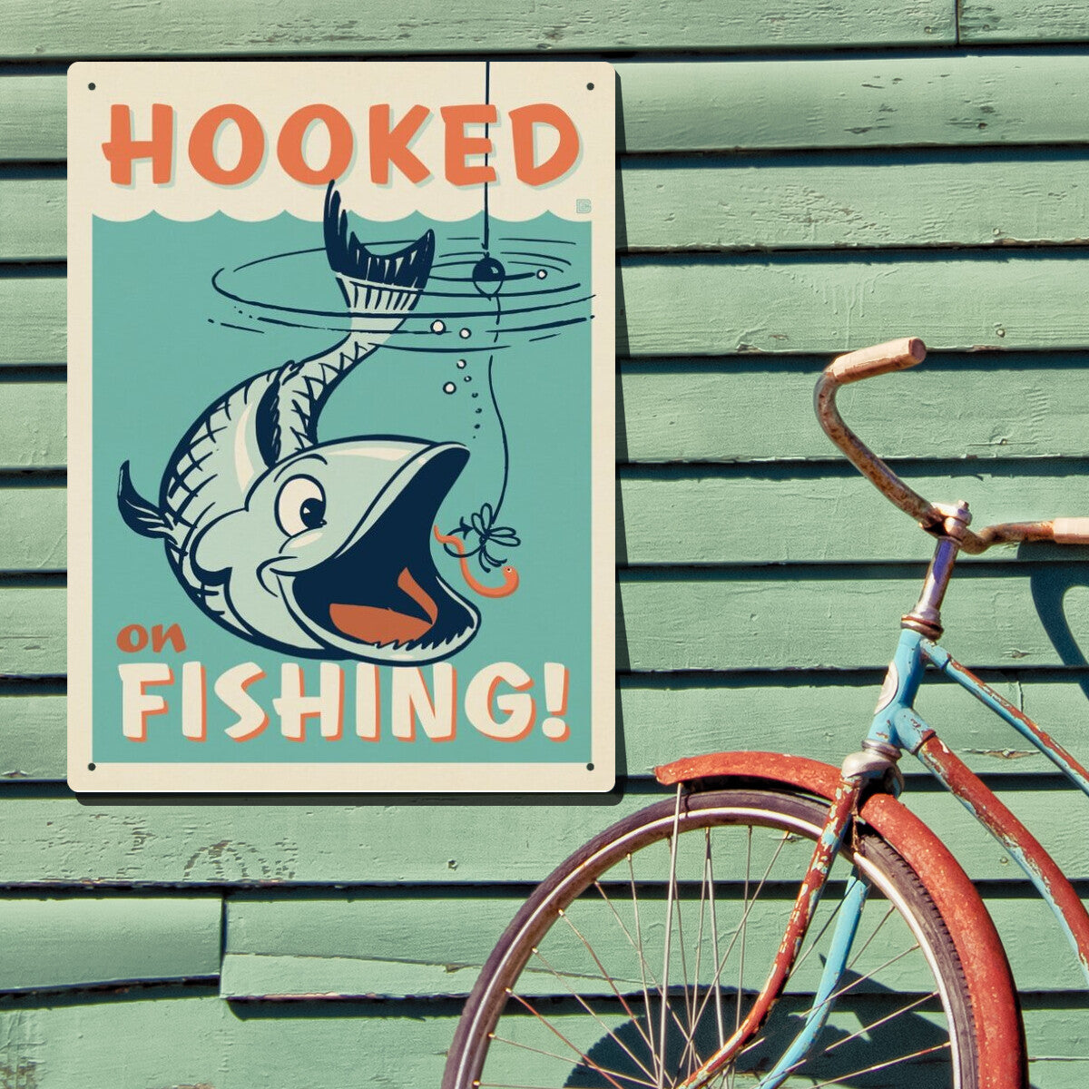 etrian hooked on fishing - Metal Sign Model:CU1SHLG3 ABU GARCIA AMBASSADEUR 5500C Made in Hawaii