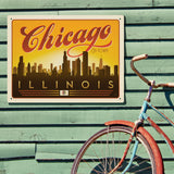 Chicago: Horizontal Skyline - Metal Sign, Metal Sign / 18x24